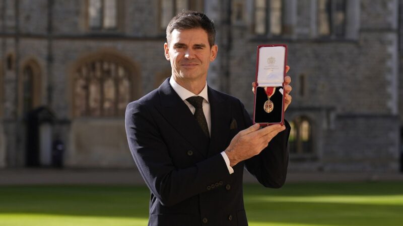James Anderson receives knighthood in Windsor Castle ceremony
