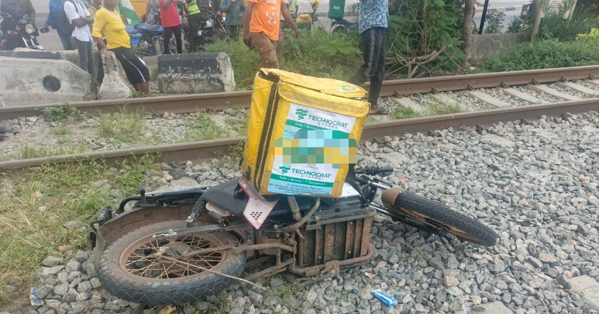 Train Crushes Dispatch Rider in Lagos