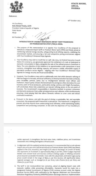 EXCLUSIVE: Tinubu Government Approves 15% Fuel Import Duty, Moves To Give Dangote Refinery Advantage Over Independent Marketers