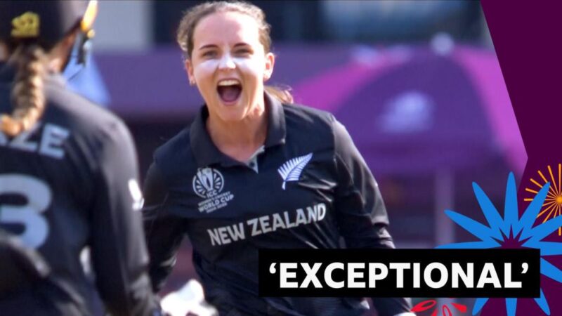 Women’s Cricket World Cup: New Zealand’s Melie Kerr bowls Australia’s Phoebe Litchfield for 45 to take 100th ODI wicket