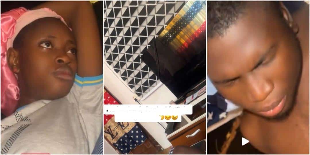 “Help me beg him” – Lady cries out as boyfriend goes silent after she breaks his TV
