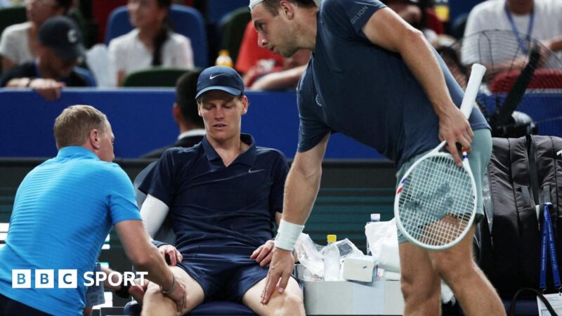 Shanghai Masters: Jannik Sinner retires as Novak Djokovic reaches last 16