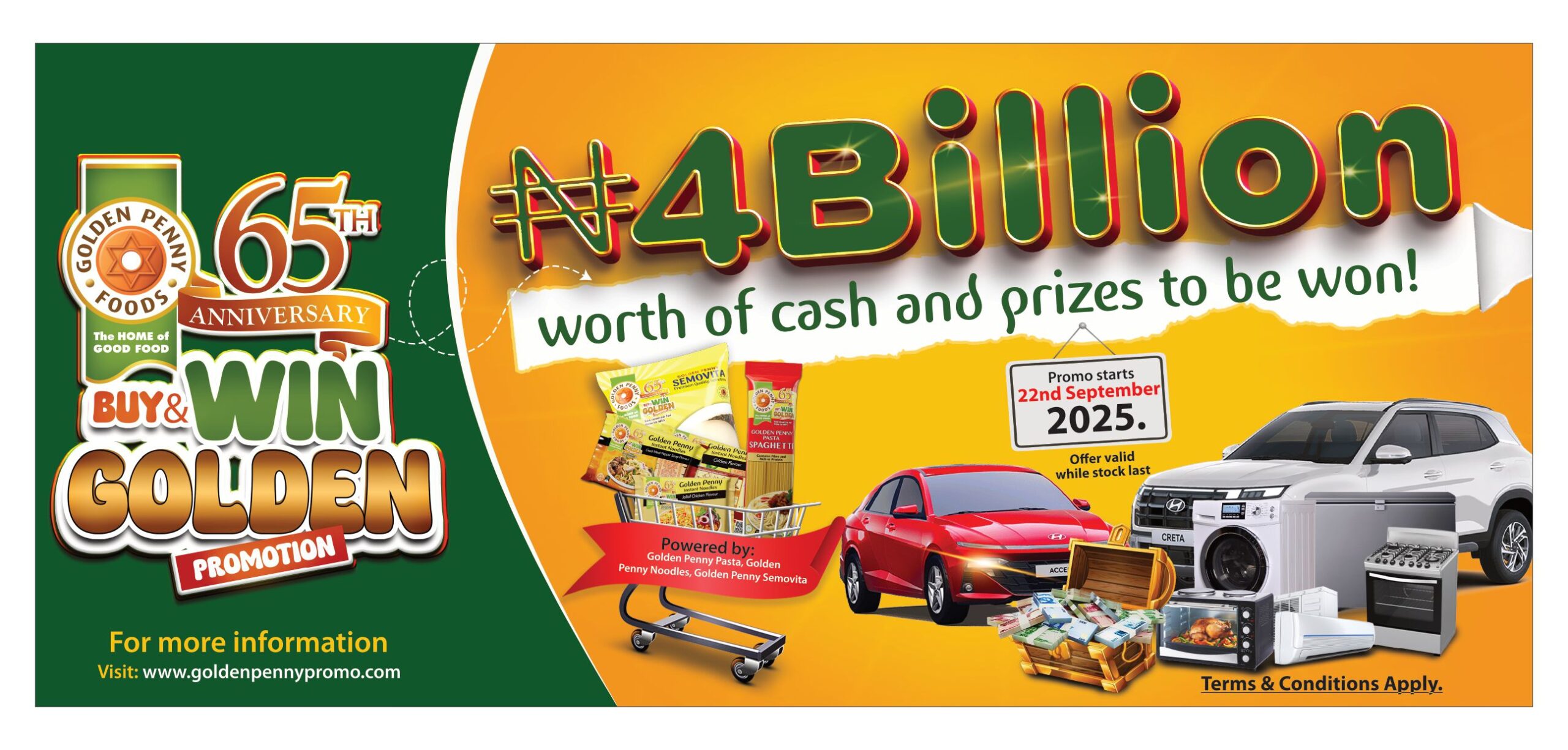 4 billion ways to smile – Golden Penny Foods to reward consumers @65