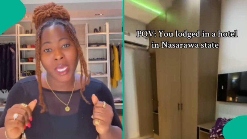Lady Who Lodged At Hotel in Nasarawa State Shares What She Saw After Opening Wardrobe