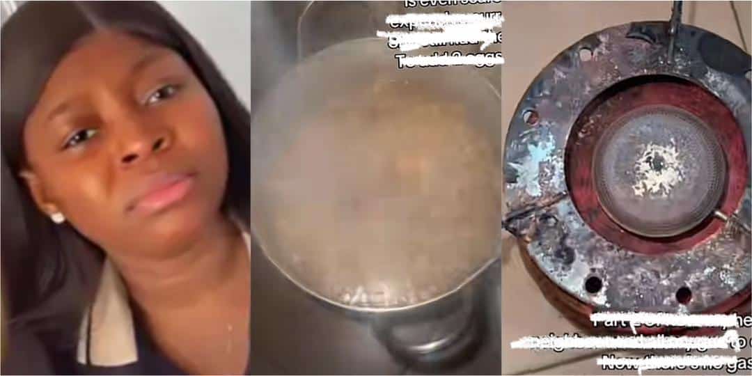 Watch dramatic moment lady catches neighbour using her gas to cook beans amid scarcity