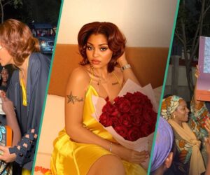 Regina Daniels: Video Trends As Mothers Gather to Pray for Actress; She Gives Out Dollars to Them