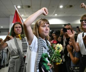 Activist Greta Thunberg and 160 Gaza Flotilla activists land in Greece after Israel deportation