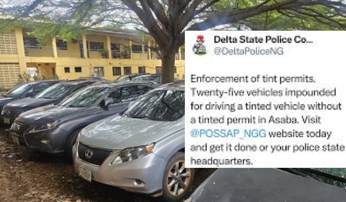 Delta Police Impound 25 Vehicles in Asaba Over Tinted Glass Permit Violation