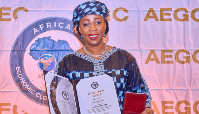 Fatima Maada Bio, receives AEMA Black Prize for global advocacy at AEGC 2025 Summit in New York