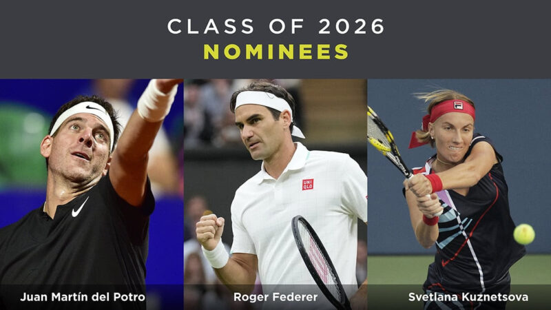 Roger Federer, Del Potro lead nominees for 2026 Tennis Hall of Fame Class