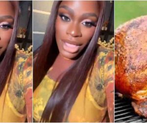 Lady blocks talking stage for accusing her of stealing his turkey from his freezer during a visit
