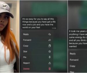 Lady shares shocking message she received from ex-husband after leaving marriage