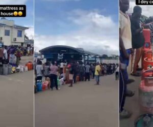 Lady laments over long queue at gas station, video trends