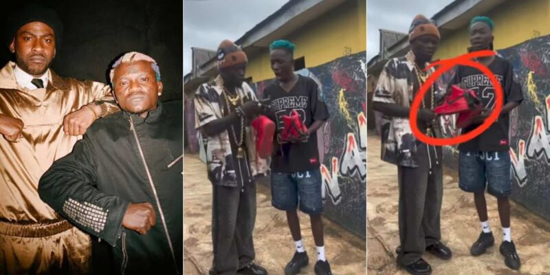 Portable gifts fan designer shoe Skepta gifted him in UK