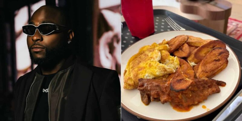 Davido goes ballistic on netizen who mocked his food