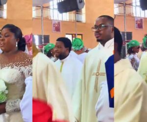 Drama as 8 priests grace wedding of ex-Seminarian who quit training to marry