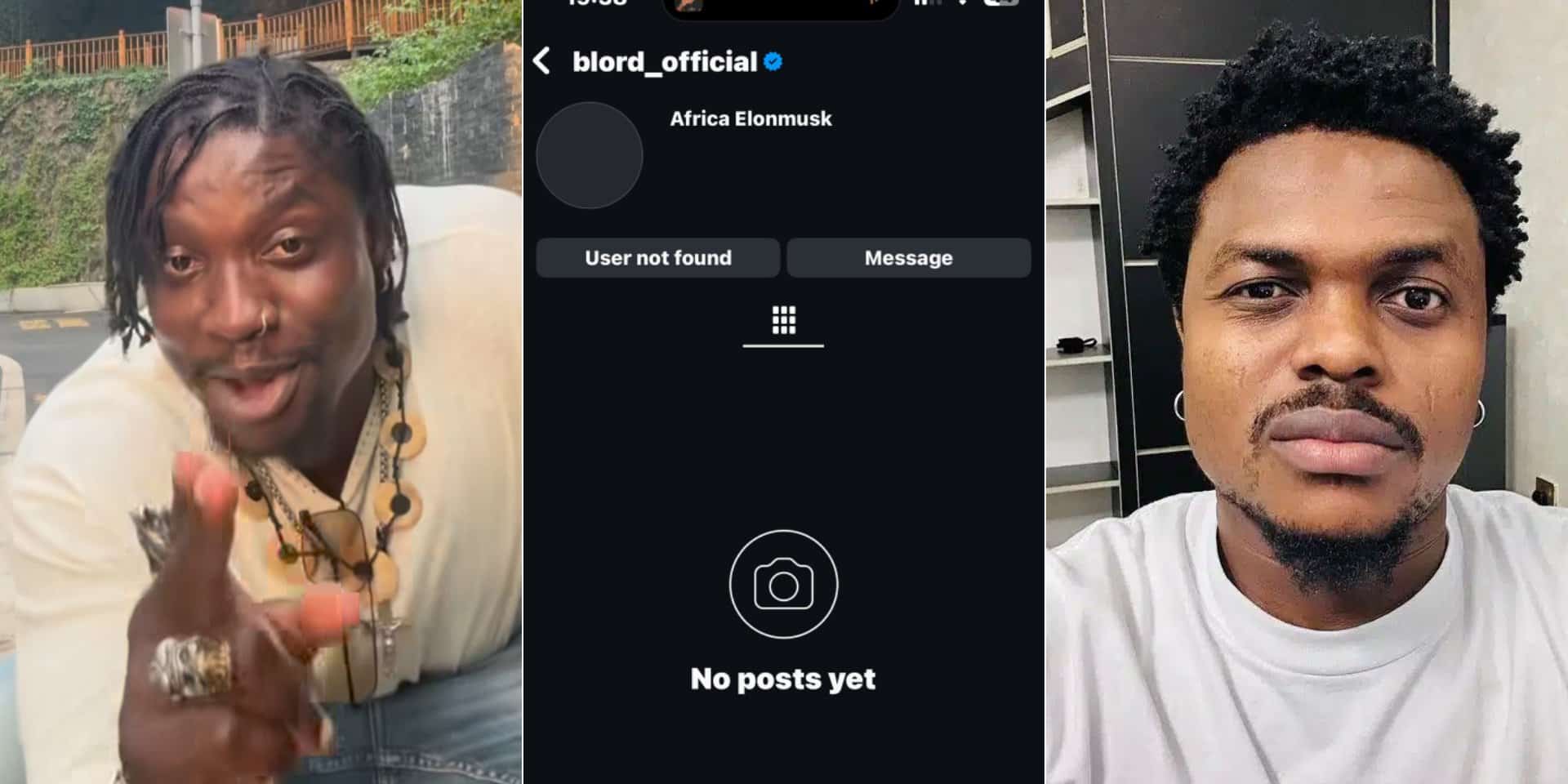 Verydarkman mocks Blord after his IG page was suspended