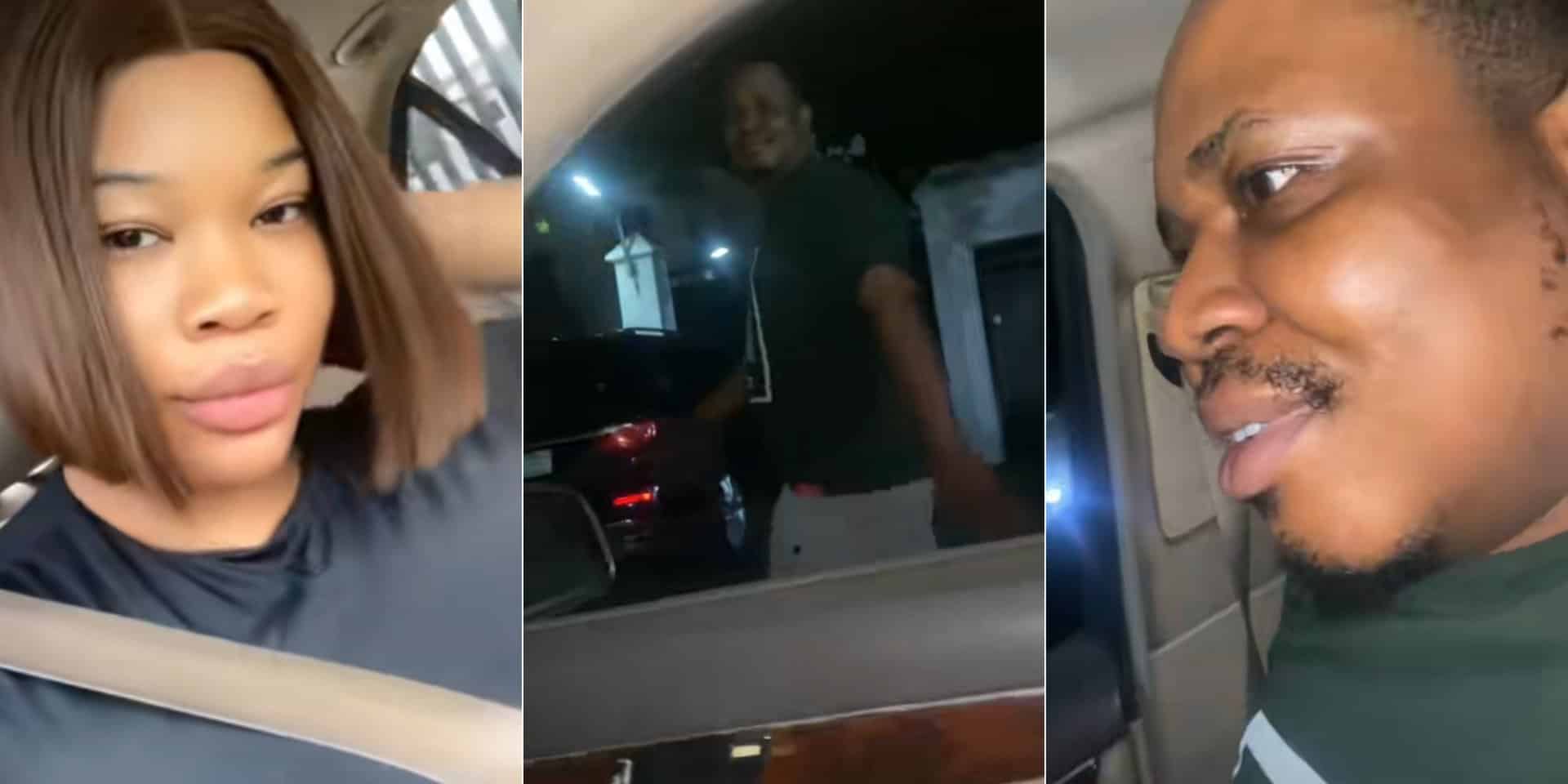 Lady boldly woos man trekking on road, his reaction trends