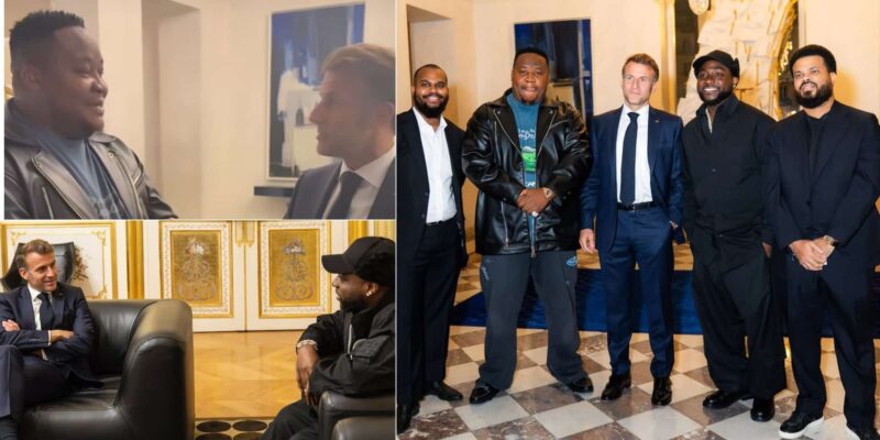 Cubana Chief Priest hails Davido as he meets president of France