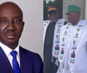 Edo Governor Okpebholo shows up with his hypeman at APC meeting in Ekiti