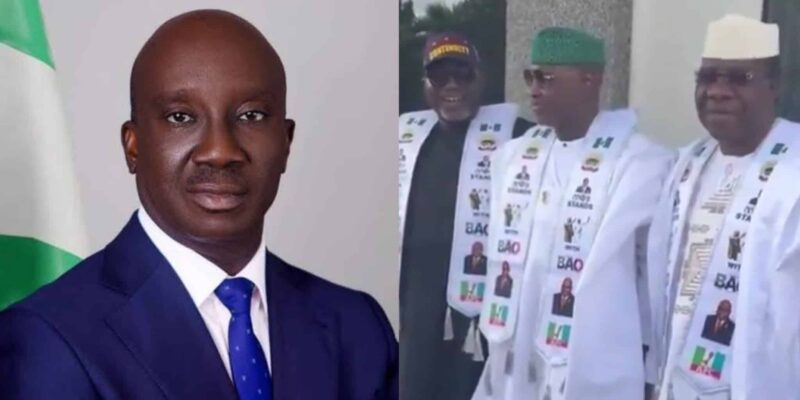 Edo Governor Okpebholo shows up with his hypeman at APC meeting in Ekiti