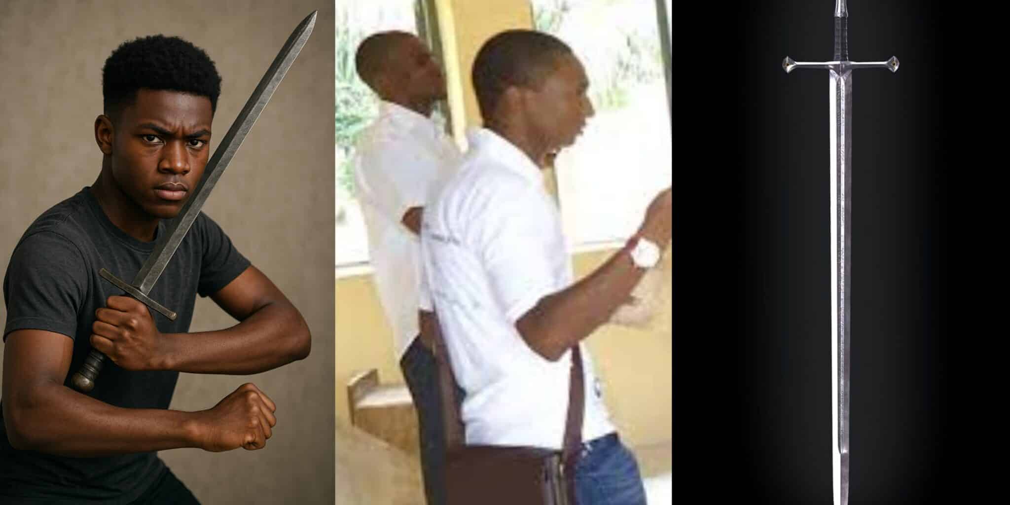 Students from three Oyo schools engage in sword fight in Ibadan