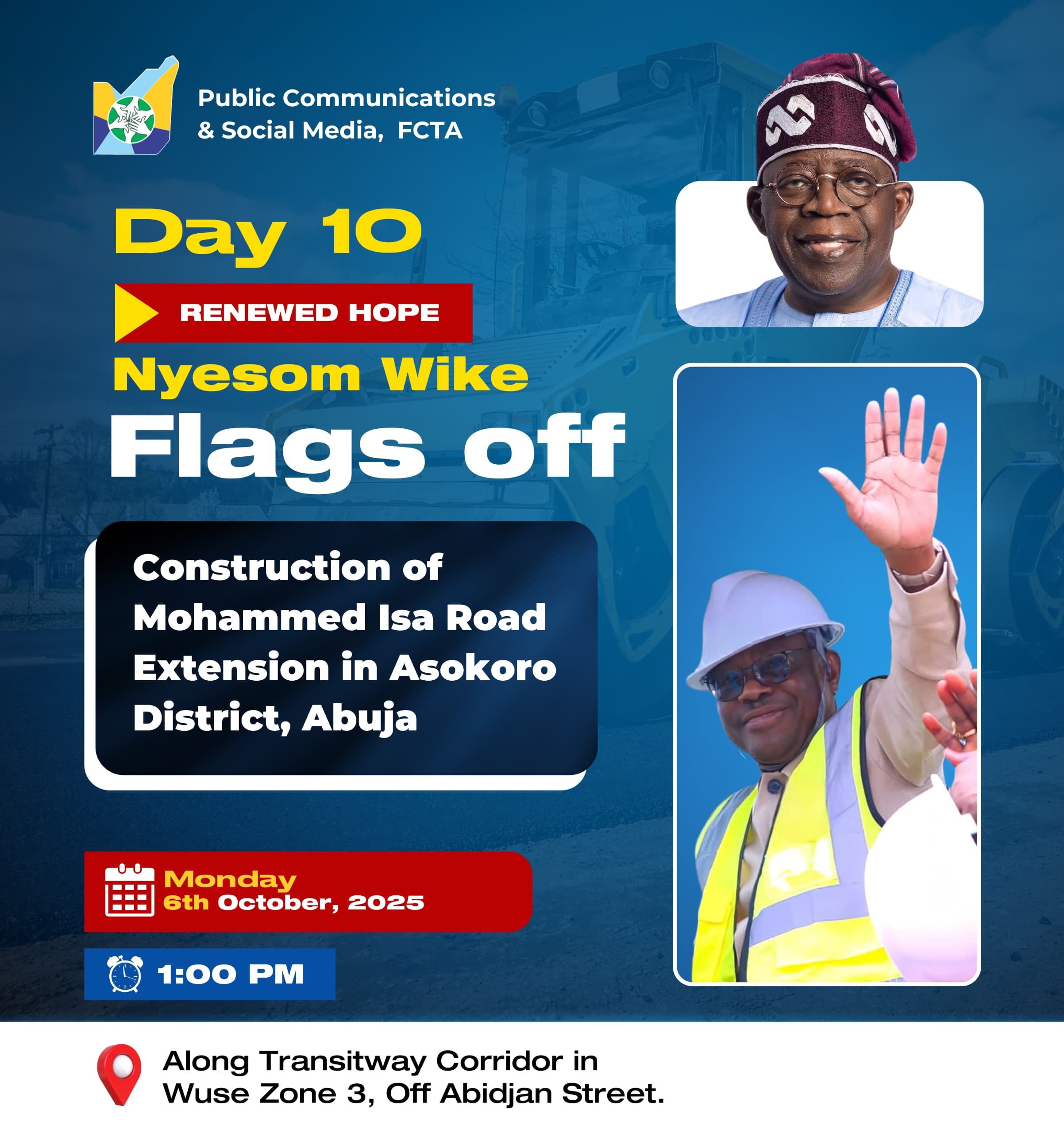 Wike Continues Projects Construction Flag-Off With Mohammed Isa Road Extension