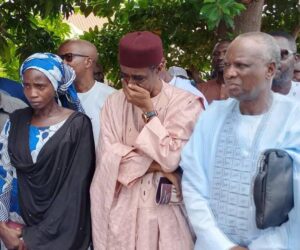 Boni Haruna Weeps At Yakubu Tsara’s Funeral In Yola