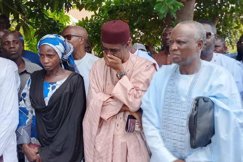 Boni Haruna Weeps At Yakubu Tsara’s Funeral In Yola