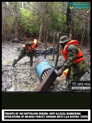 Troops Deactivate Illegal Refineries, Arrest 28 Suspected Oil Thieves In N/Delta
