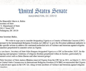 U.S. Senators Call For Nigeria To Be Re-Designated As “Country Of Particular Concern” Over Terrorist Killings