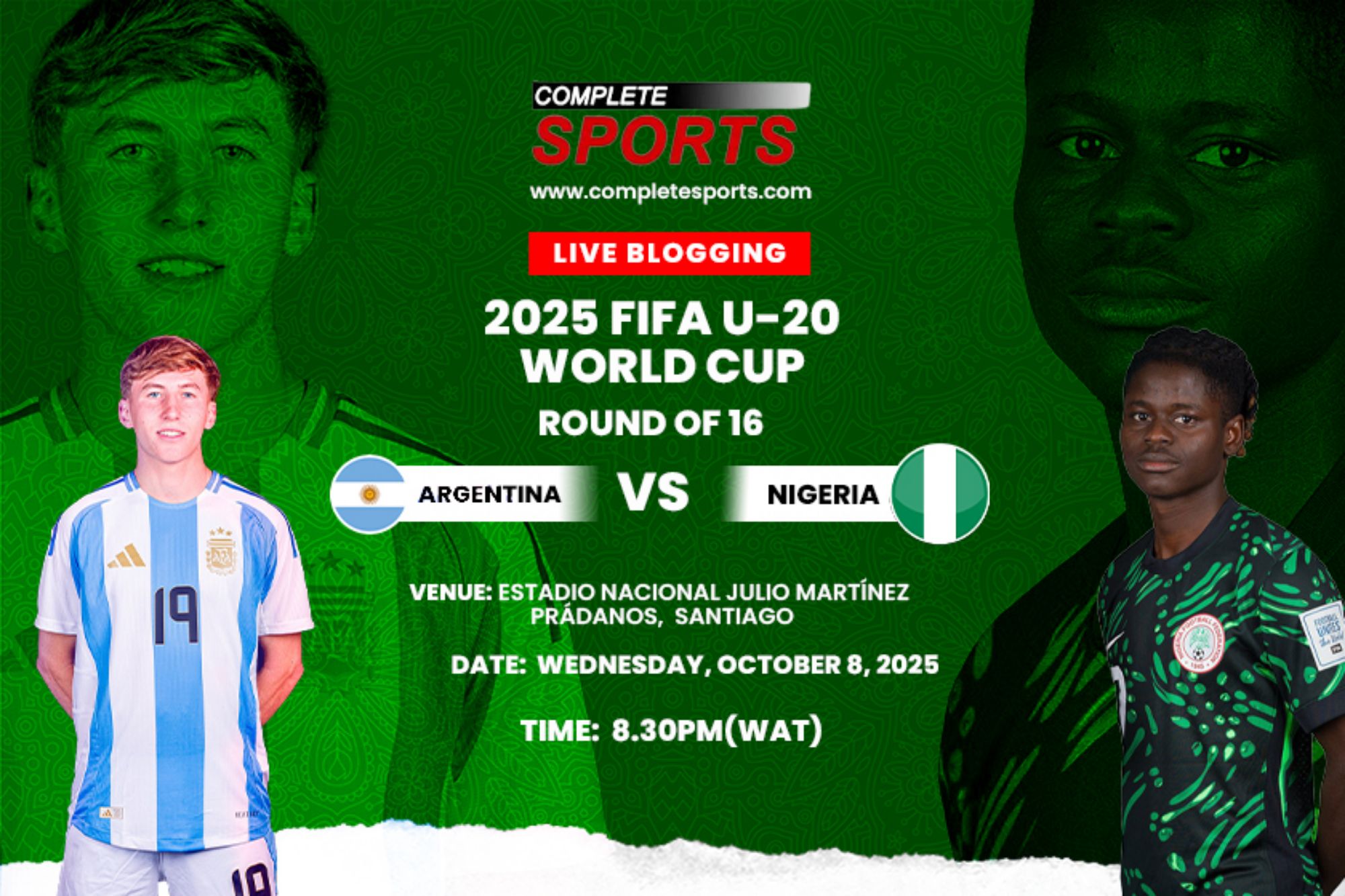 Argentina vs Nigeria Live Blogging – Chile 2025 FIFA U-20 World Cup Round Of 16 Match