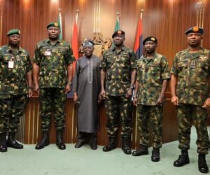 Tinubu meets new service chiefs in Aso Rock