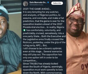 Opposition must unite, pick northern candidate, play ethnic & religious cards to defeat Tinubu – Momodu