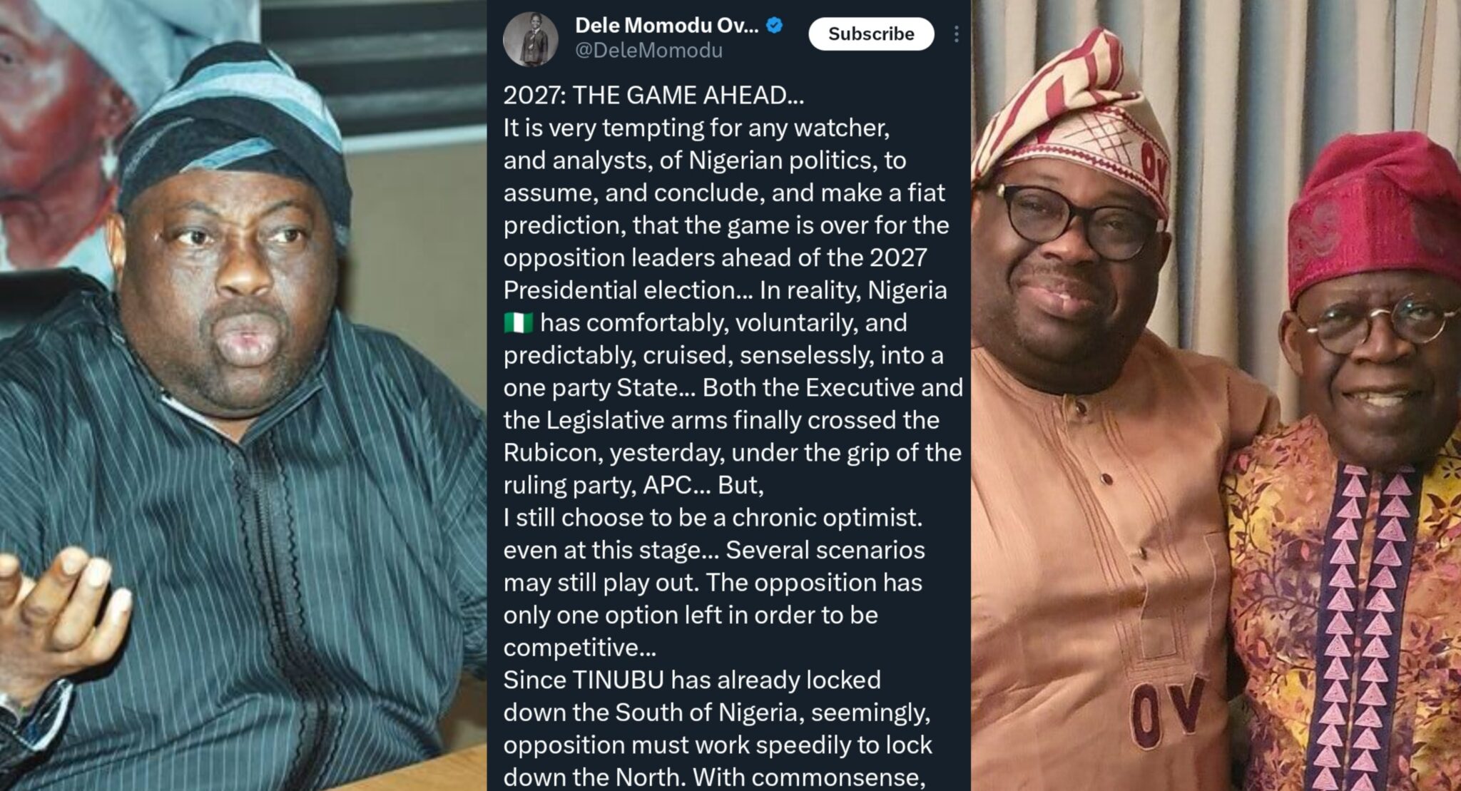 Opposition must unite, pick northern candidate, play ethnic & religious cards to defeat Tinubu – Momodu