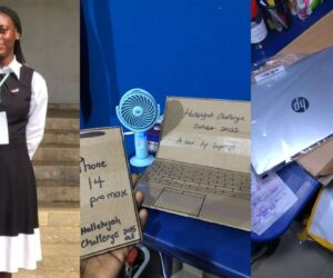 Lady who drew Laptop, iPhone on paper gets new HP Laptop, ₦100k Gift