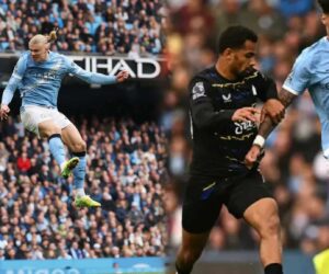 Haaland brace fires Manchester City past Everton
