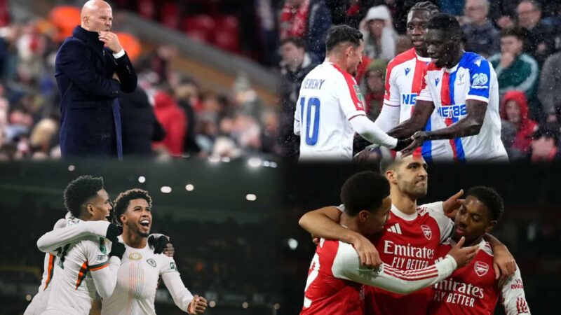 Palace stun Liverpool as Slot’s gamble backfires; Chelsea, Arsenal Man City advance in Carabao Cup
