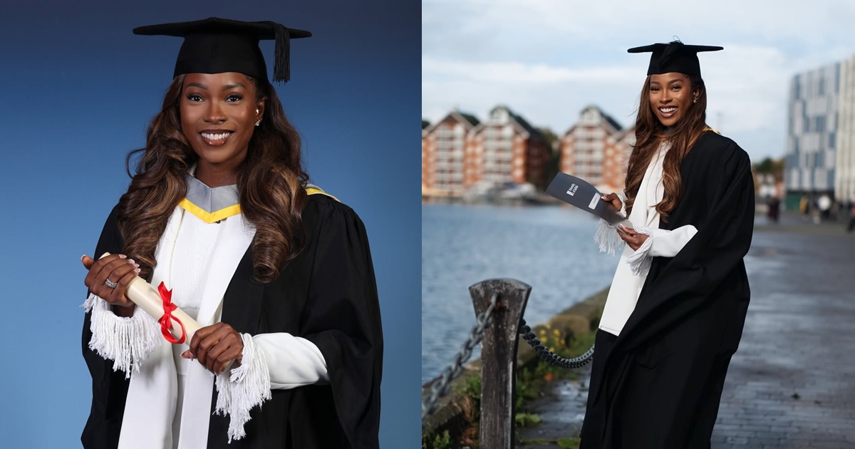 Actress Jemima Osunde bags a master’s degree in public health from the University of Suffolk (VIDEO)