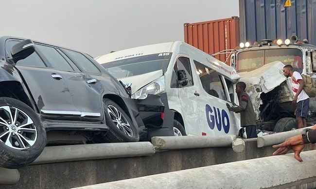 Eight confirmed dead as multiple trucks collide, catch fire on Lagos-Ibadan Expressway