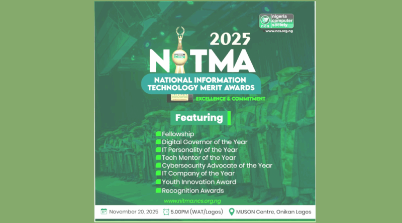 NCS Opens Call for Nominations for Nigeria Information Technology Merit Awards (NITMA) 2025 | Tech | Business