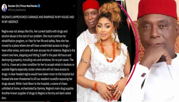 Ned Nwoko Accuses Wife Regina Daniels Of Drug Abuse After Viral Domestic Violence Allegation – Arise News