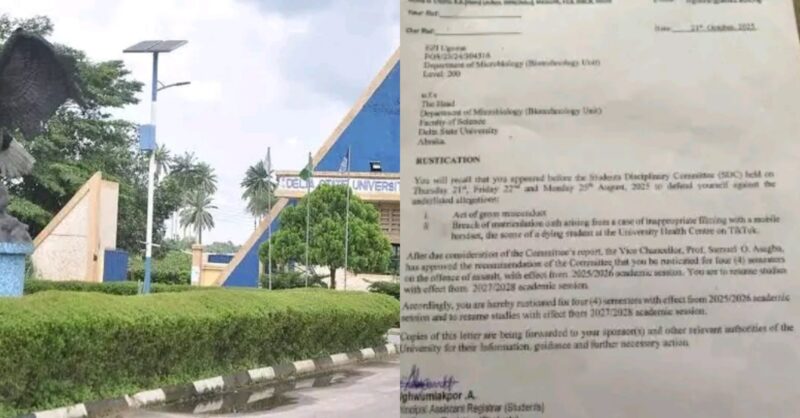 DELSU rusticates student for posting video of dying colleague