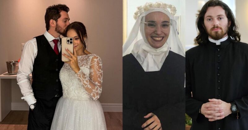 Former nun ties the knot with ex-priest who prayed for her during battle with depression (IMAGES)