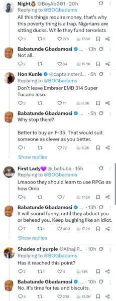 Buy AK-47 rifles” Former Lagos State Governorship candidate Babatunde Gbadamosi urges Nigerians to arms themselves against “Fulani Muslim Jihadist Terrorists