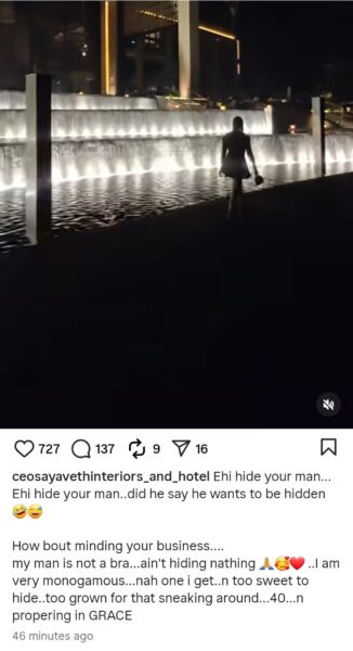 Interior designer Ehi Ogbebor replies those asking her to hide her man