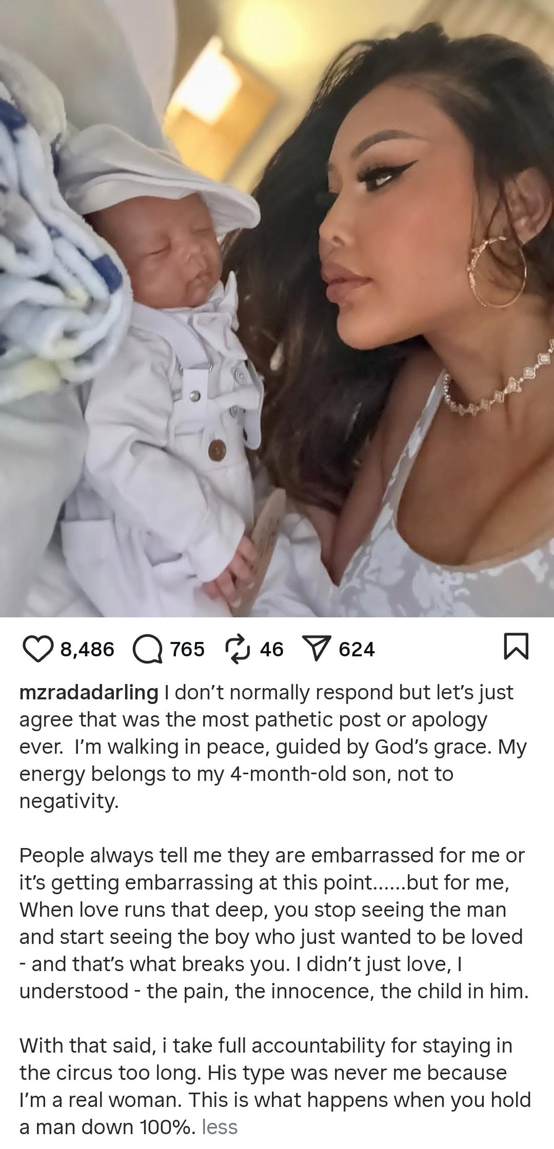 Rada responds after ex-fiance comedian Michael Blackson confessed he fathered another child weeks after she welcomed their son