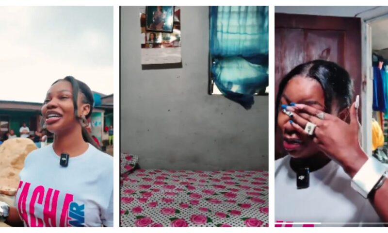 Video: Tacha Breaks Down In Tears During Visit To Former One-room Apartment