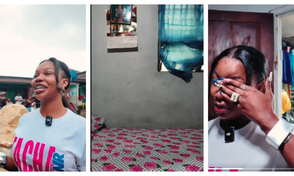 Video: Tacha Breaks Down In Tears During Visit To Former One-room Apartment
