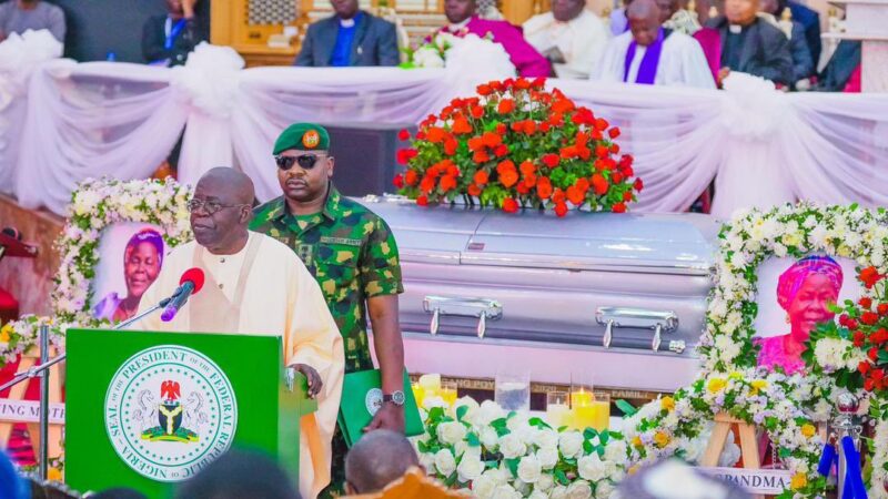 Tinubu preaches love, unity at Yilwatda mother’s burial
